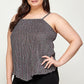 Metallic Stripe Handkerchief Plus Size Top