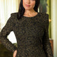 Velet Glitter Print Fashon Dress