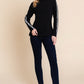 Long Sleeve Solid Mock Neck Casual Top
