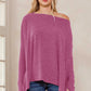 Solid Diamond Rib Printed Dolman Top