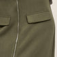 Solid High Waist Zipper Front Slit Midi Skirt