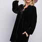 Mini Ruffle Detailing Velvet Dress
